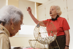 Residents playing bingo at Country Gardens